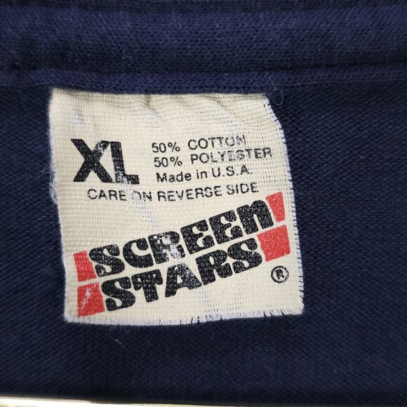 VTG Screen Stars T Shirt Mens XL Blue America Sings 80s Single Stitch USA Tee - Picture 3 of 11